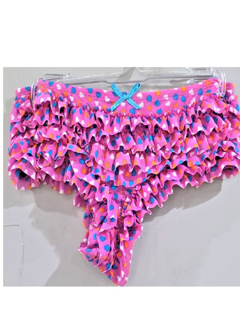 Honeydew Intimates Rumba Ruffle Panties Pink Mesh Heart Hipster Small New